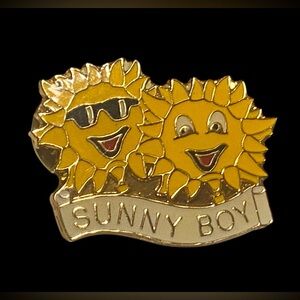 Sunny Boy Enamel Sun Lapel Pin #9040